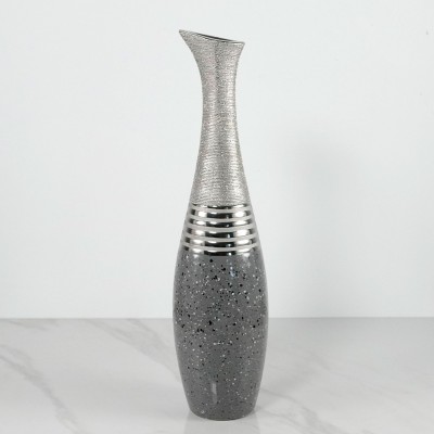 Vase gris stainless grand format 